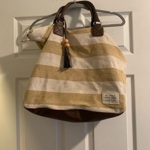 Striped tote beach bag